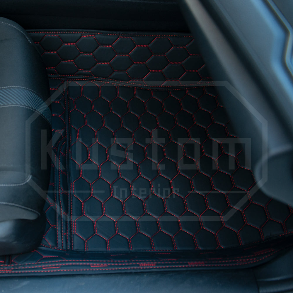 2016-21 Honda Civic Custom Honeycomb Leather Floor Mat