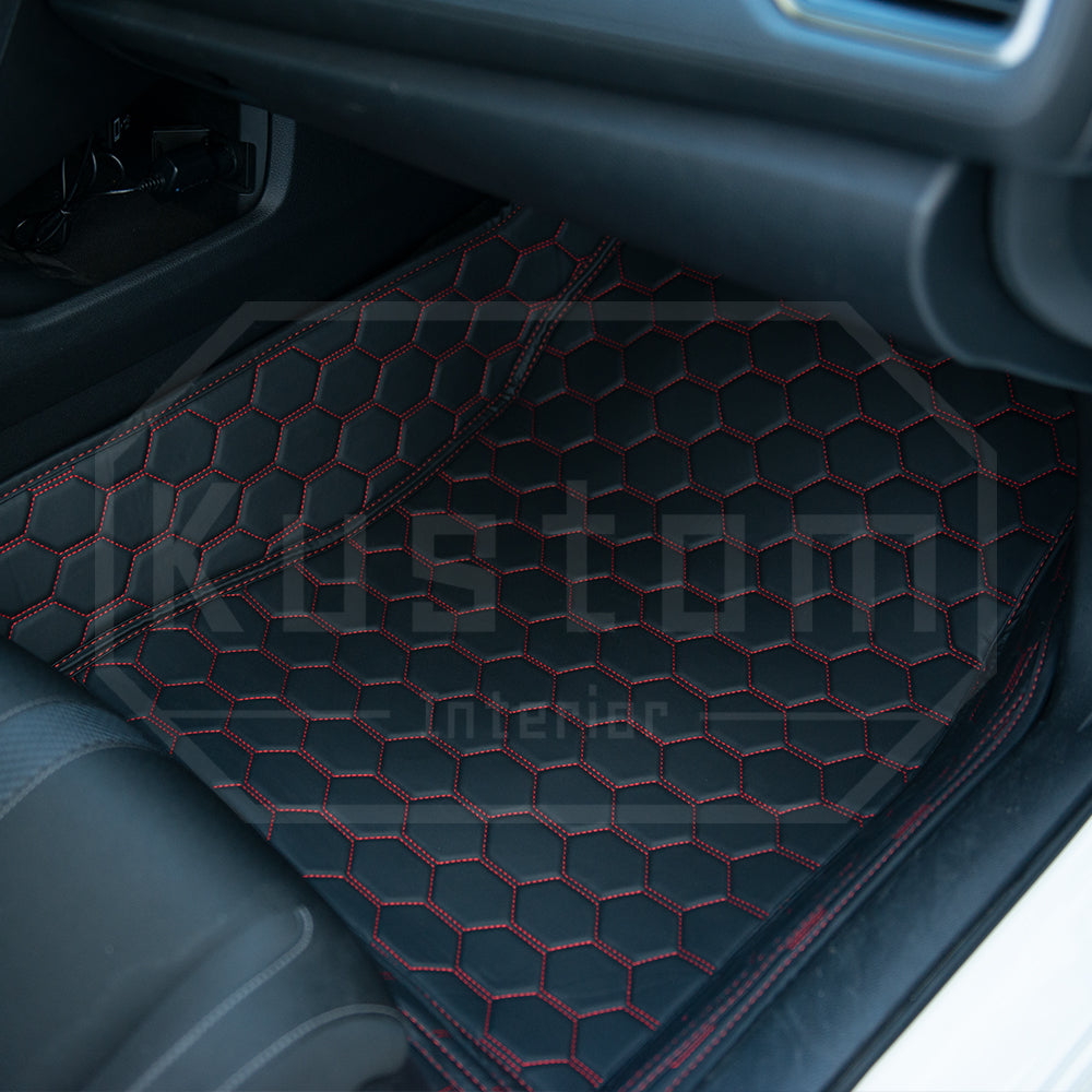 2016-21 Honda Civic Custom Honeycomb Leather Floor Mat