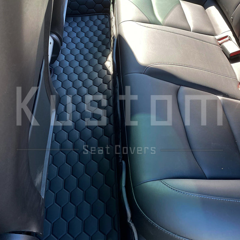 Tesla Model Y Custom Honeycomb Leather Floor Mat
