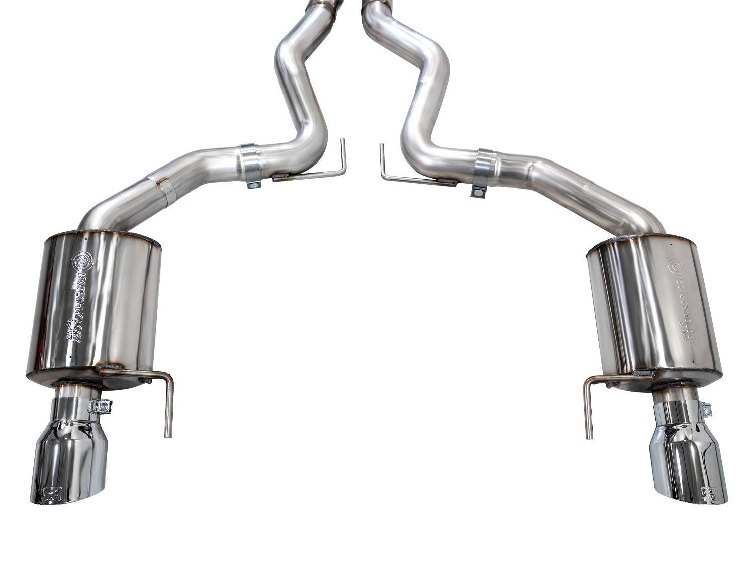 AWE Touring Edition Exhaust for S650 Ford Mustang GT Fastback - Dual Chrome Silver Tips
