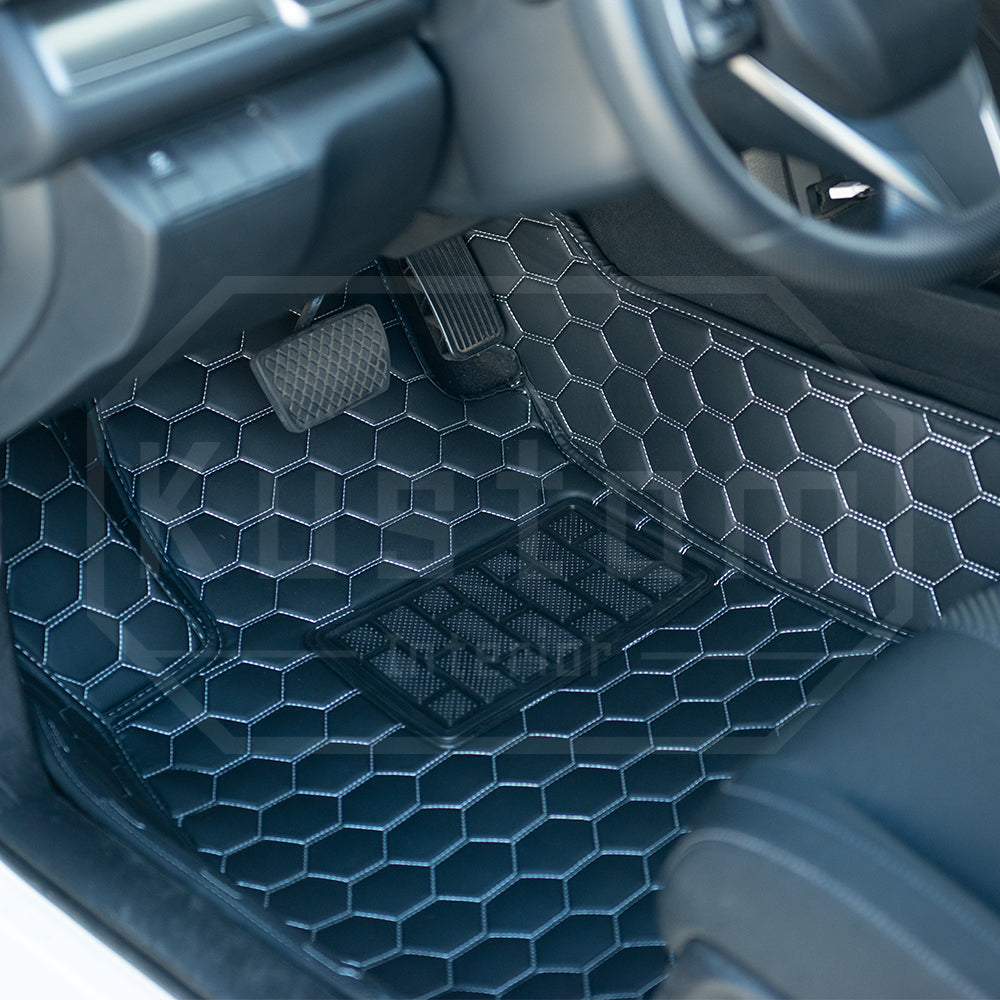 2016-21 Honda Civic Custom Honeycomb Leather Floor Mat