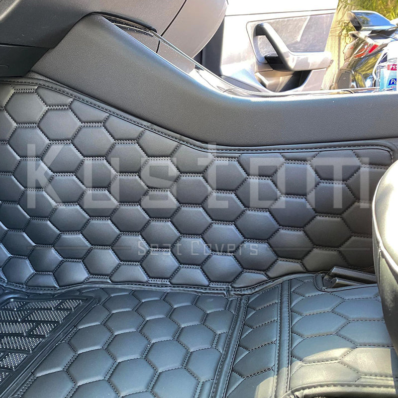 Tesla Model 3 Custom Honeycomb Leather Floor Mat