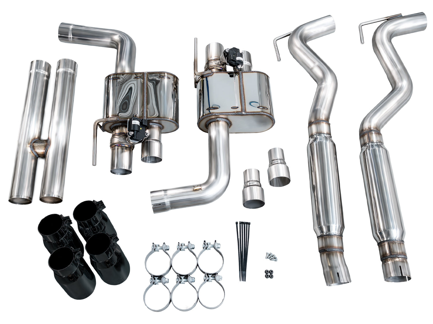 AWE SwitchPath™ Cat-back Exhaust for '18-'23 S550 Mustang GT - Quad Diamond Black Tips