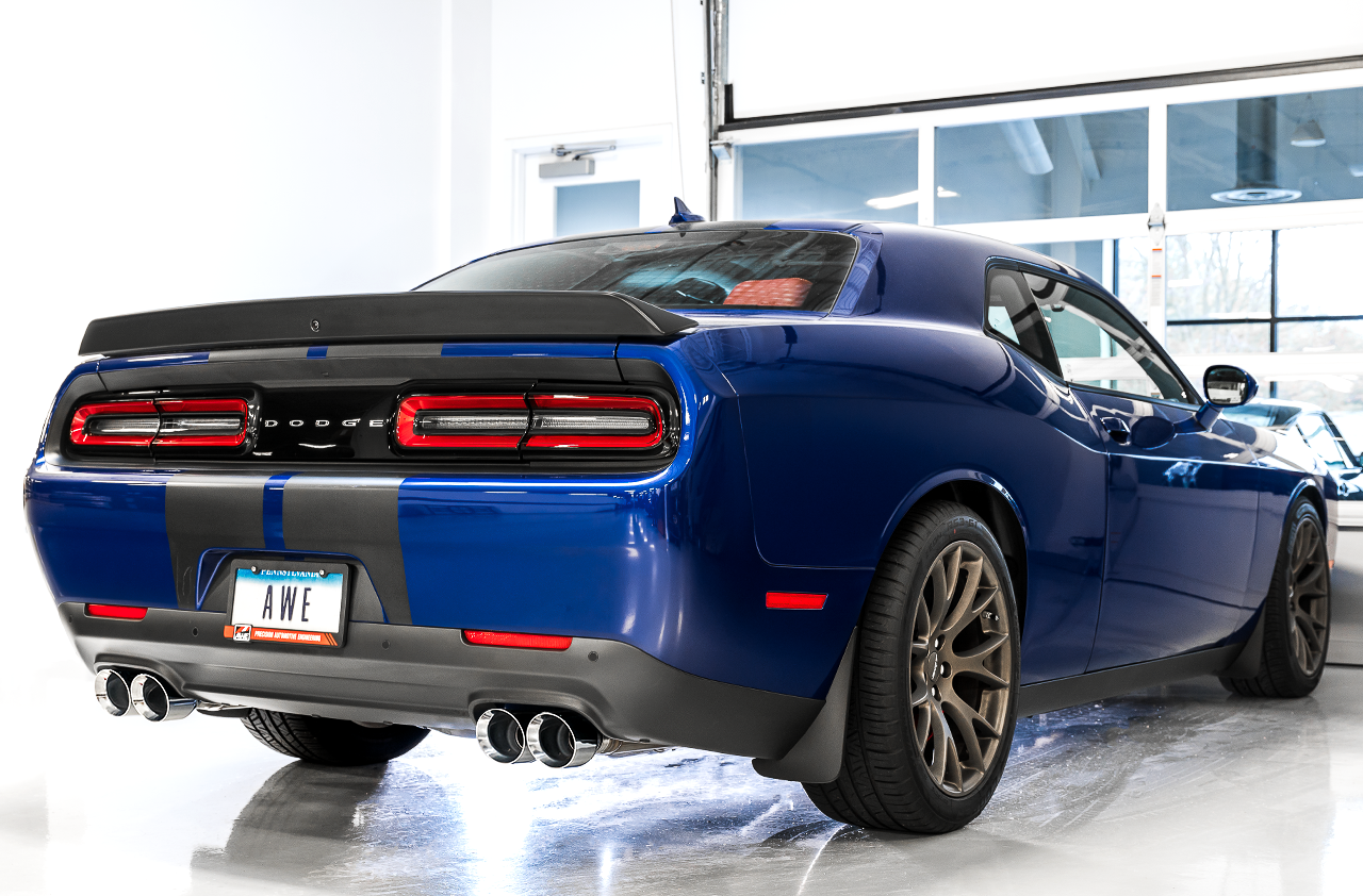 AWE Track Edition Exhaust for 17+ Challenger 5.7 - Chrome Silver Quad Tips