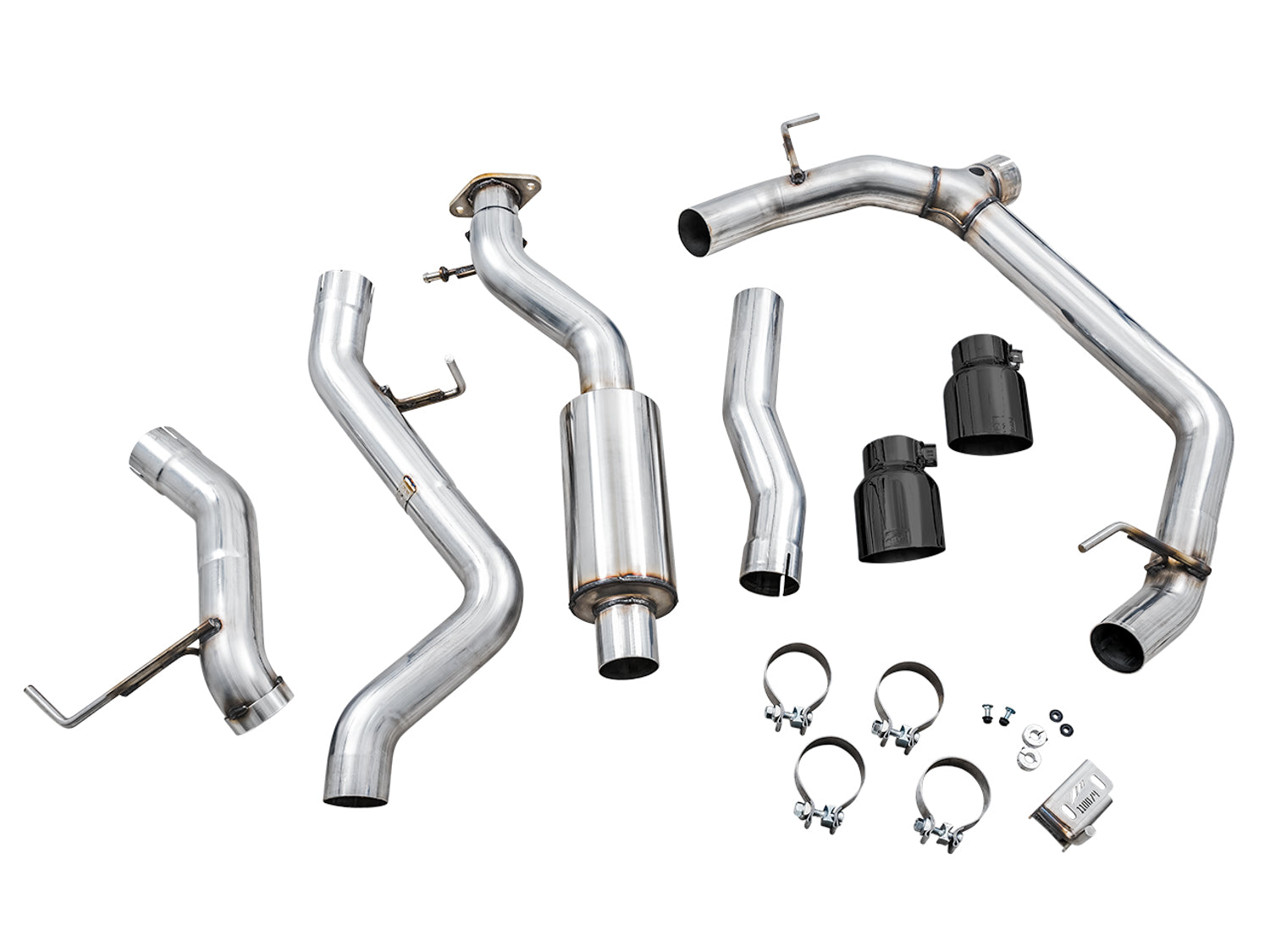 AWE 0FG Catback Exhaust for Ford Bronco with BashGuard™ - Dual 4.5" Diamond Black Tips