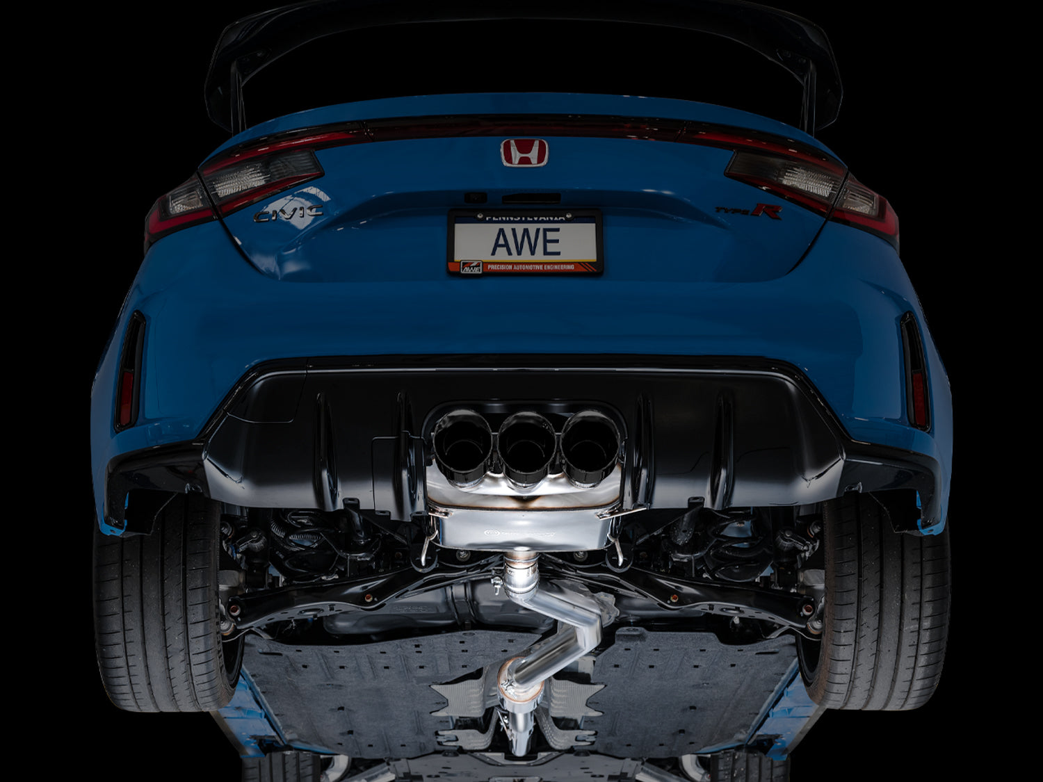 AWE Touring Edition Exhaust for FL5 Civic Type R - Triple Diamond Black Tips