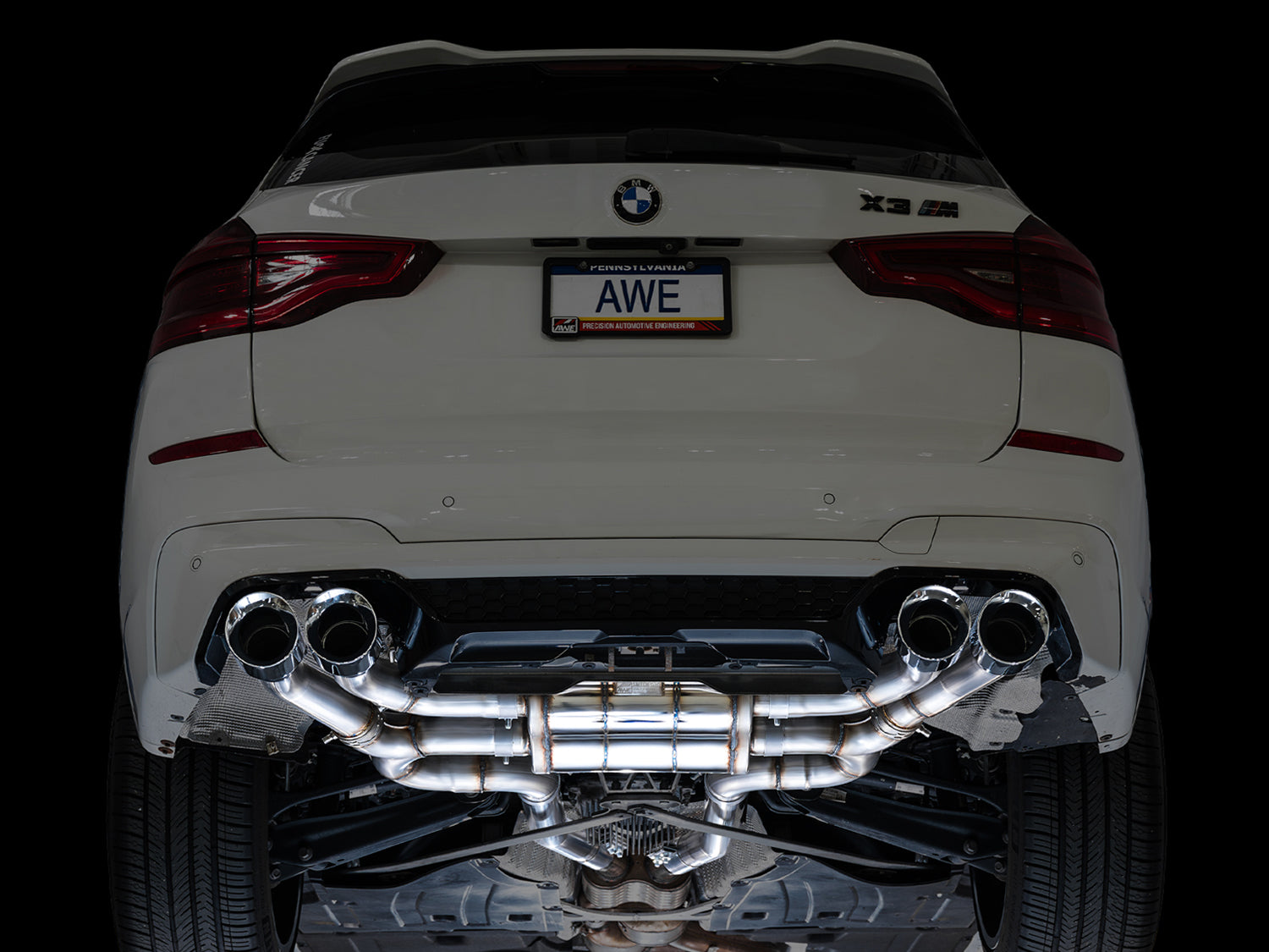 AWE Valved SwitchPath™ Axleback Exhaust for BMW F97 X3 M / F98 X4 M - Chrome Silver Tips