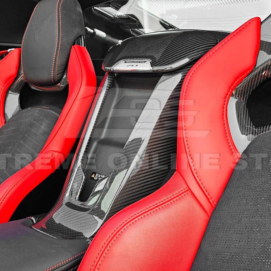 Corvette C8 DRY CARBON FIBER Waterfall Console Cover