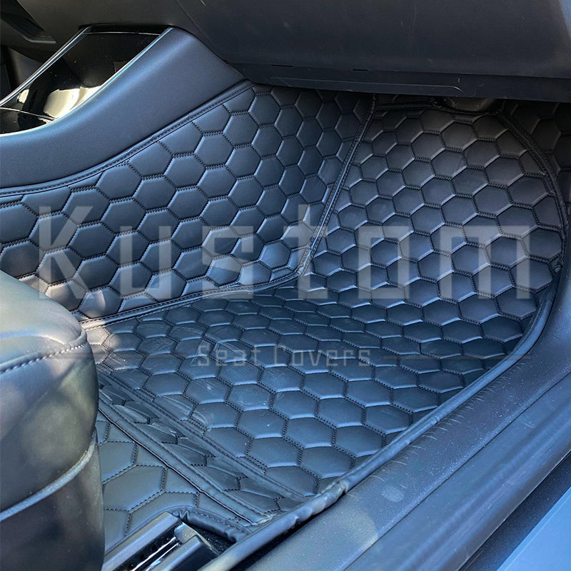 Tesla Model S Custom Honeycomb Leather Floor Mat