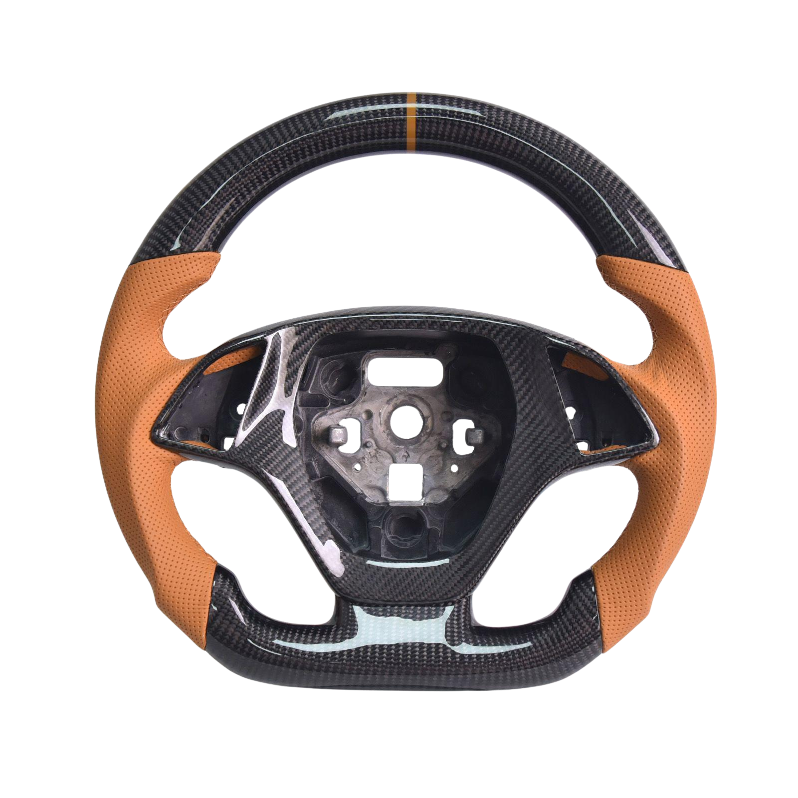 Chevrolet Corvette C7 Brown Leather Brown Stitching Carbon Fiber Steering Wheel