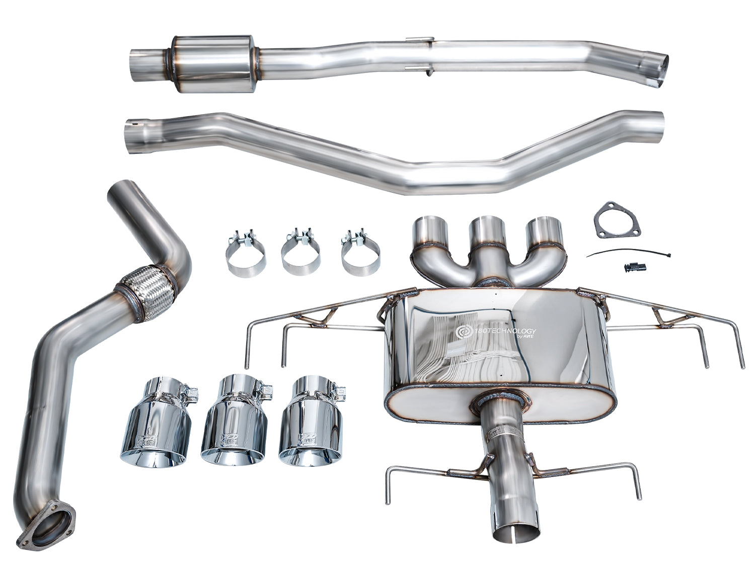 AWE Touring Edition Exhaust for DE5 Integra Type-S - Triple Chrome Silver Tips
