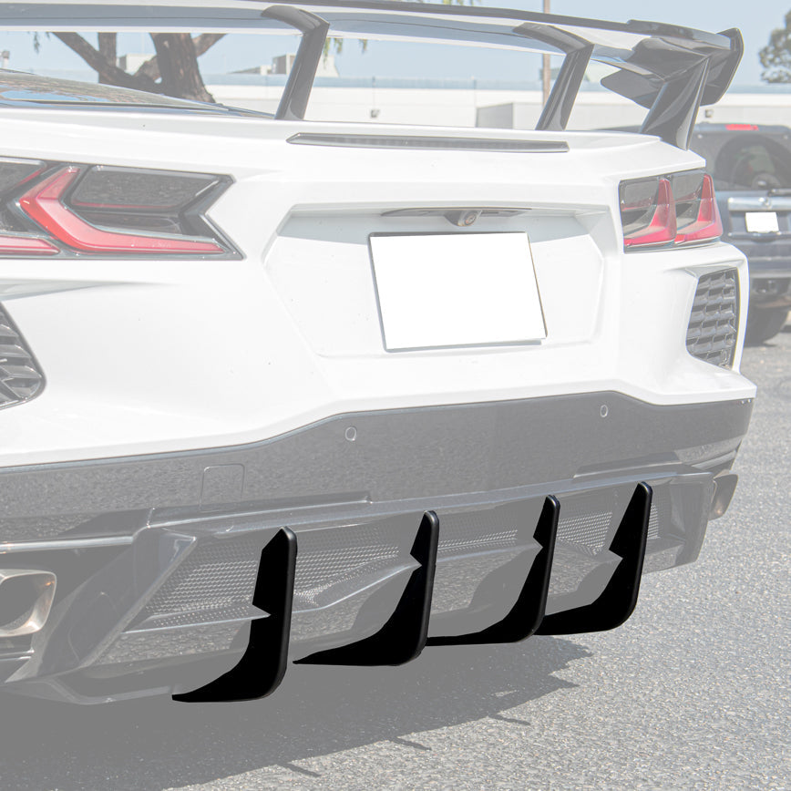Corvette C8 Stingray DRY CARBON FIBEr Add-On Rear Diffuser Fin