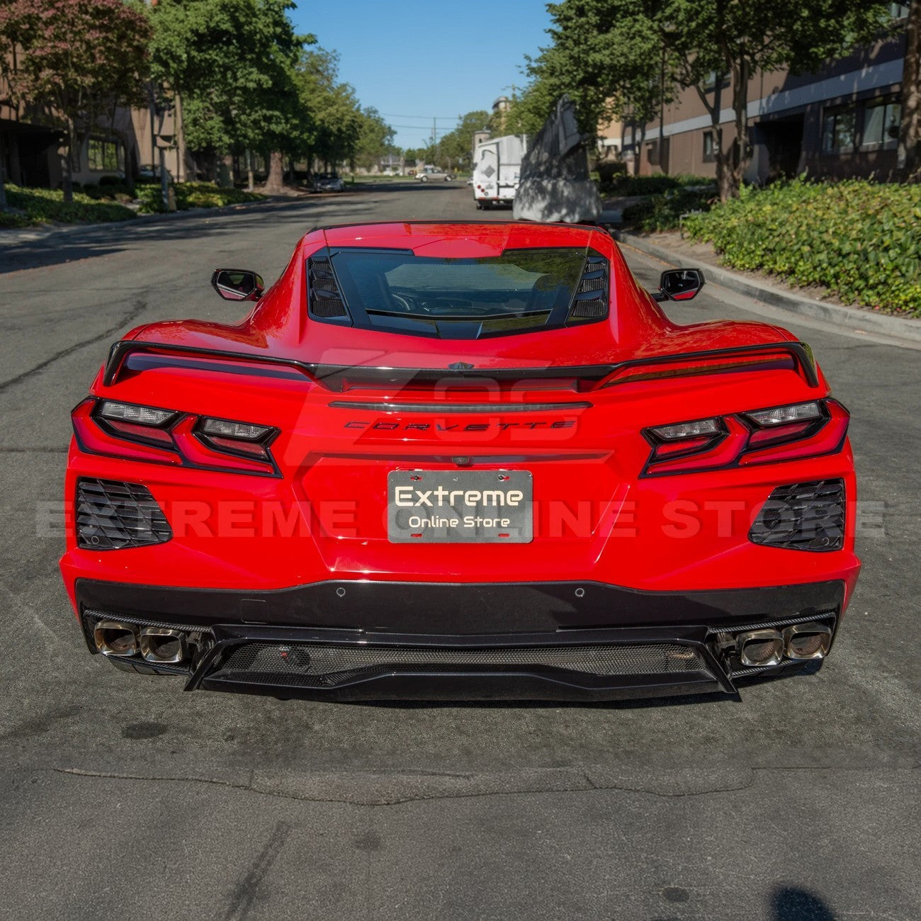 Corvette C8 DRY CARBON FIBER Rear Diffuser Exhaust Bezel