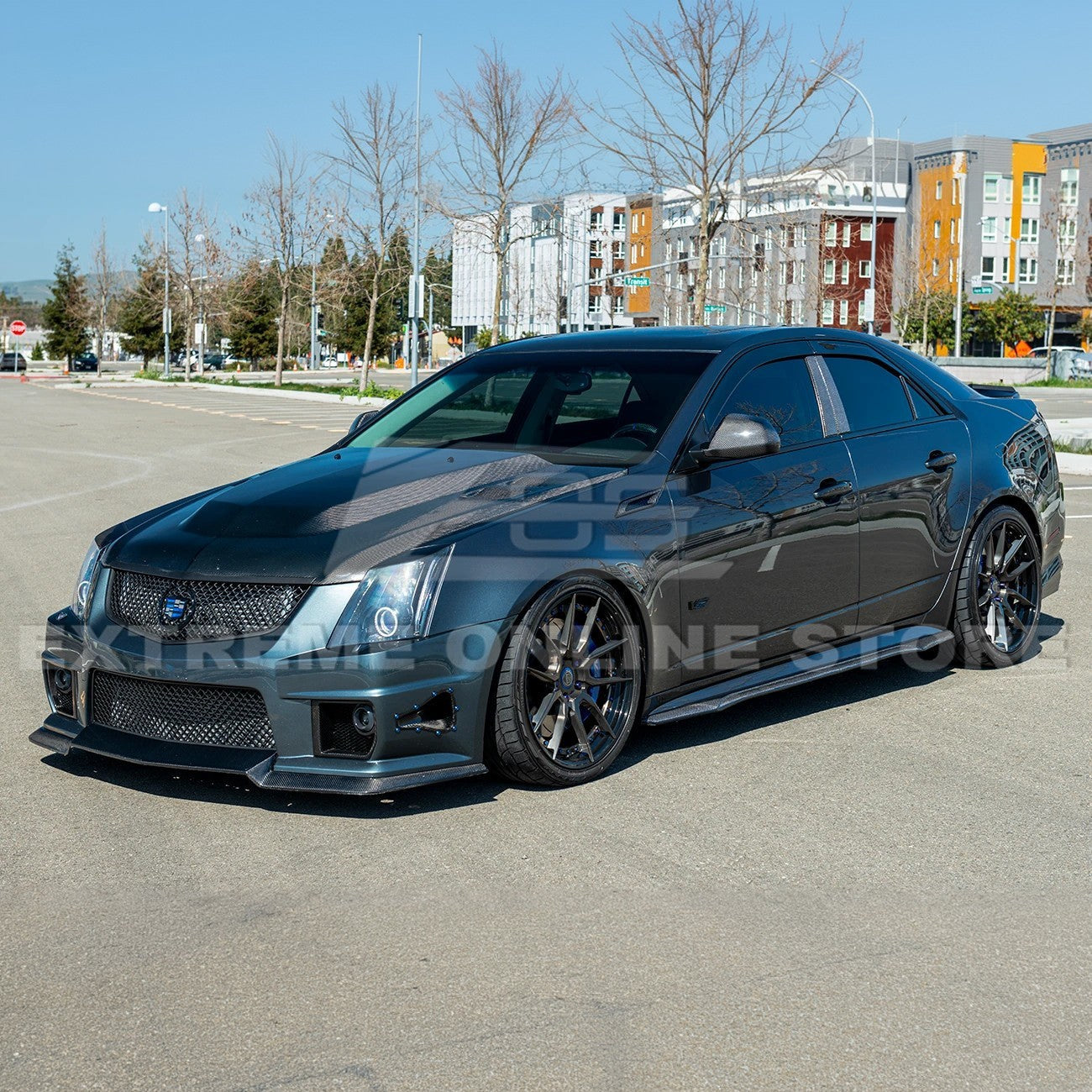 2003-08 Cadillac CTS-V | CARBON FIBER Package Front Lip Splitter & Side Skirts