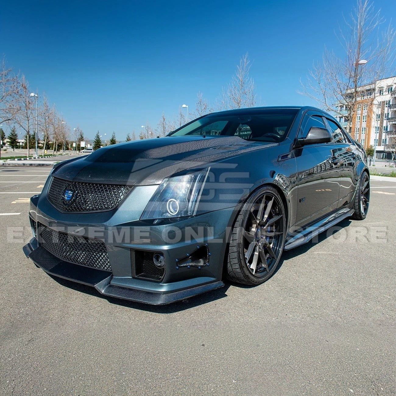 2003-08 Cadillac CTS-V | CARBON FIBER Package Front Lip Splitter & Side Skirts