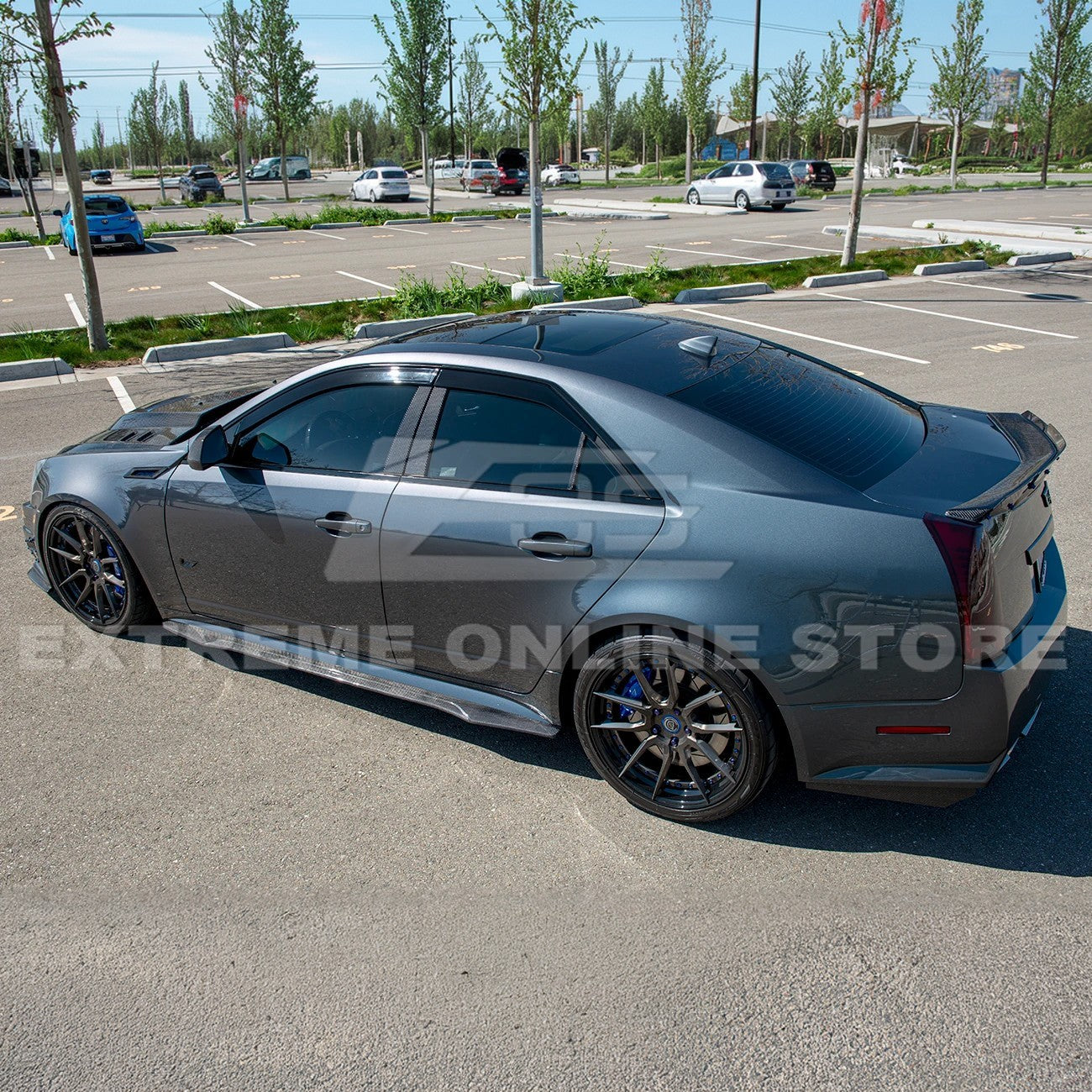 2003-08 Cadillac CTS-V | CARBON FIBER Package Front Lip Splitter & Side Skirts