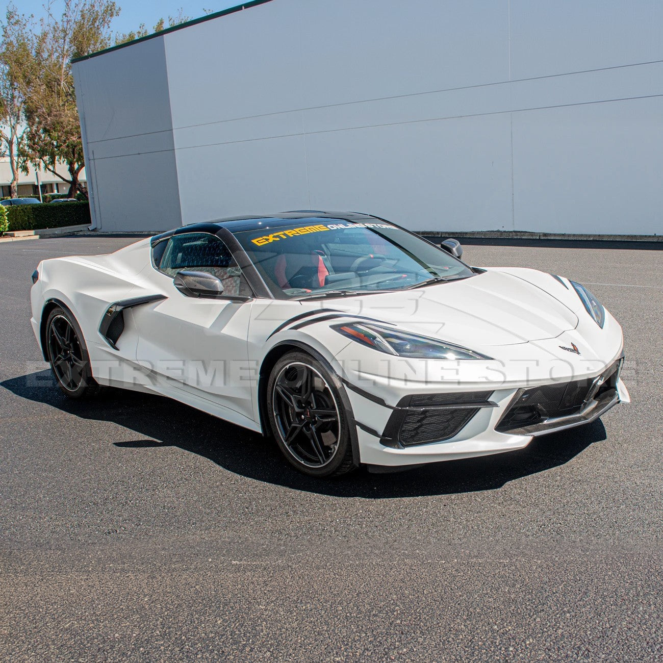 Corvette C8 DRY CARBON FIBER Side Canards Dive Plane