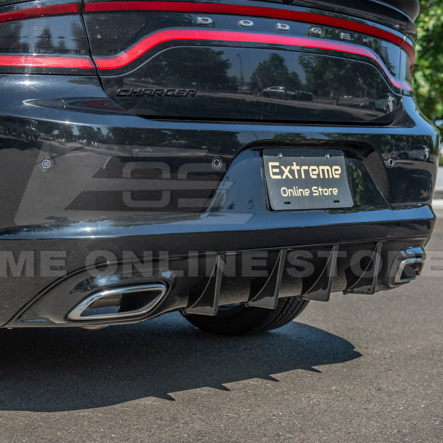 Dodge Charger Base SRT Style Rear Bumper Dual Exhaust Diffuser