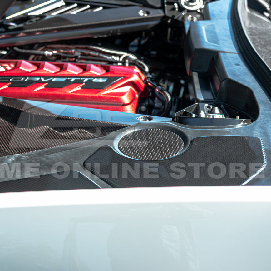 Corvette C8 Engine Bay DRY CARBON FIBER Panel Accent Covers