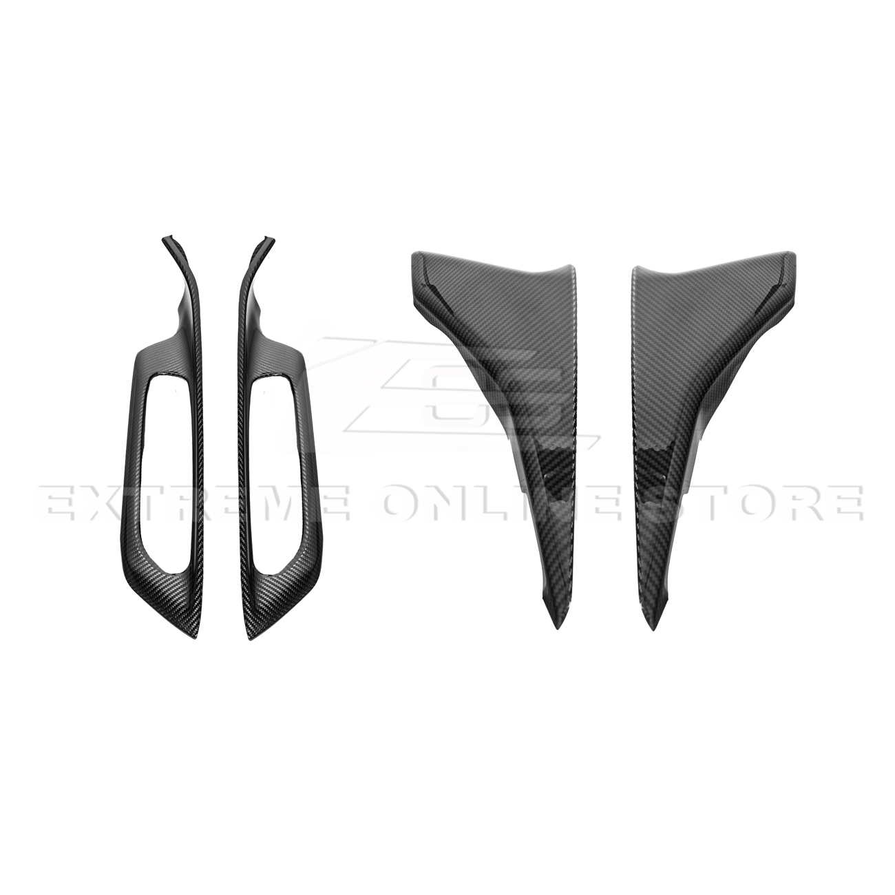 Corvette C8 DRY CARBON FIBER Window Switch Trim & Pillar Panel Cover