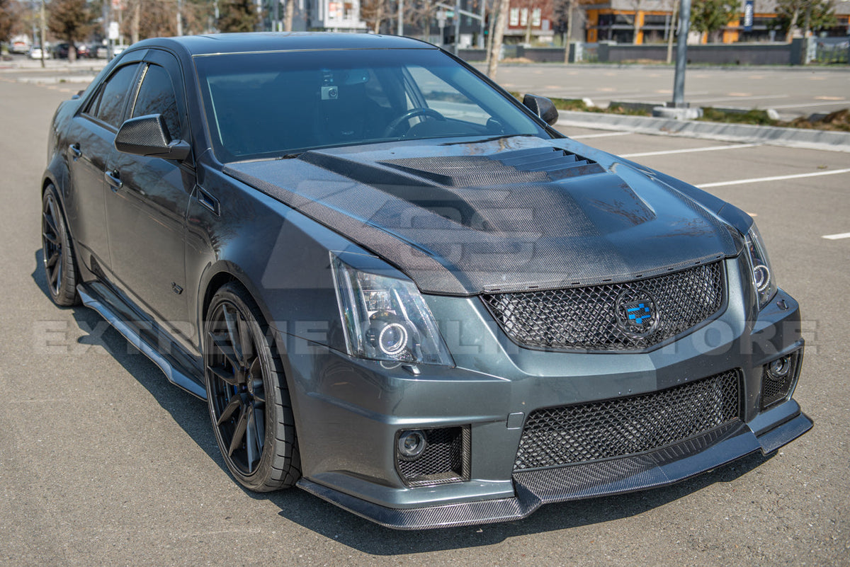 Blemished / Outlet - 2009-15 Cadillac CTS-V CARBON FIBER Middle Vented Front Bumper Hood