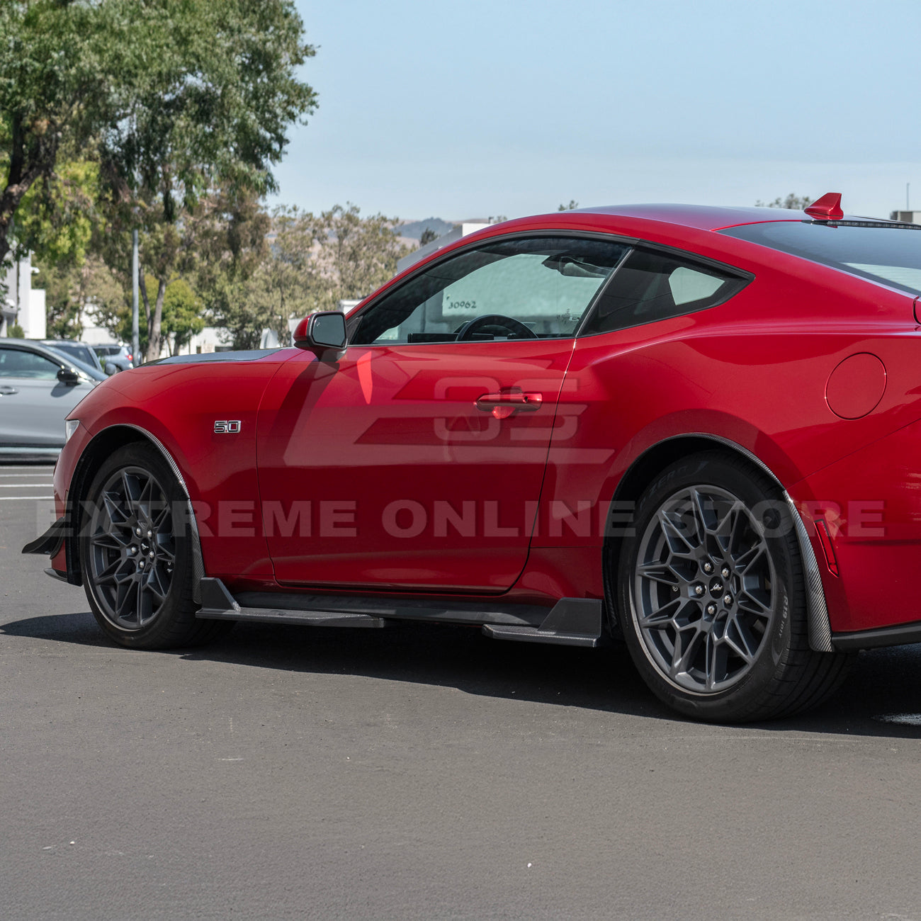 2024+ Ford Mustang DRY CARBON FIBER Fender Flares & Mud Flap