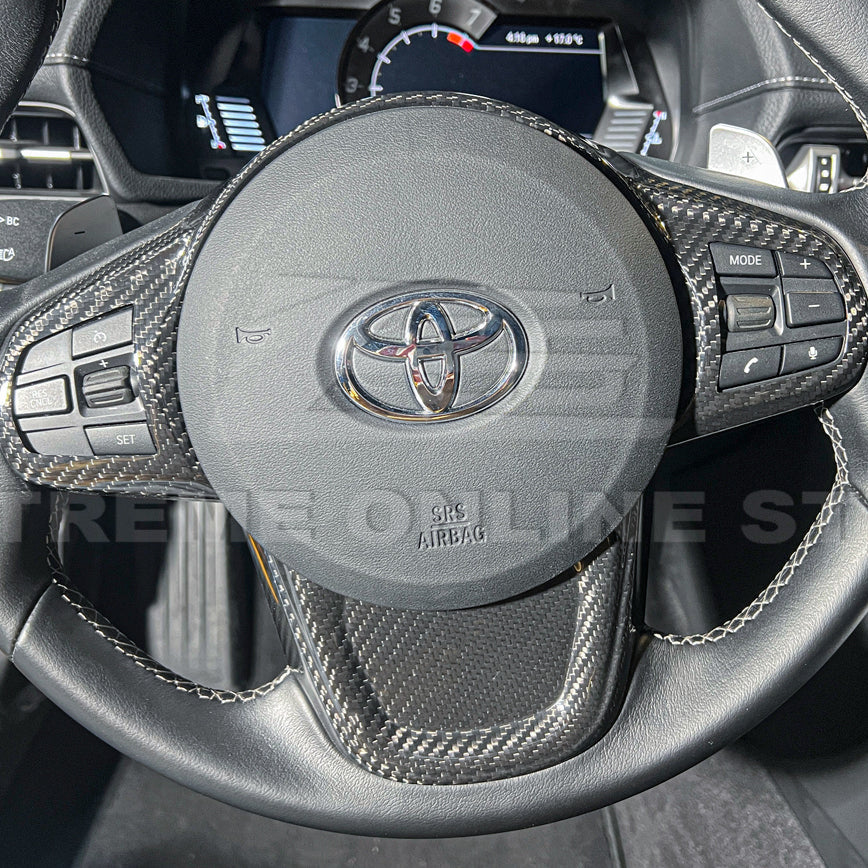 2020-Up Toyota Supra Carbon Fiber Steering Wheel Trim Cover