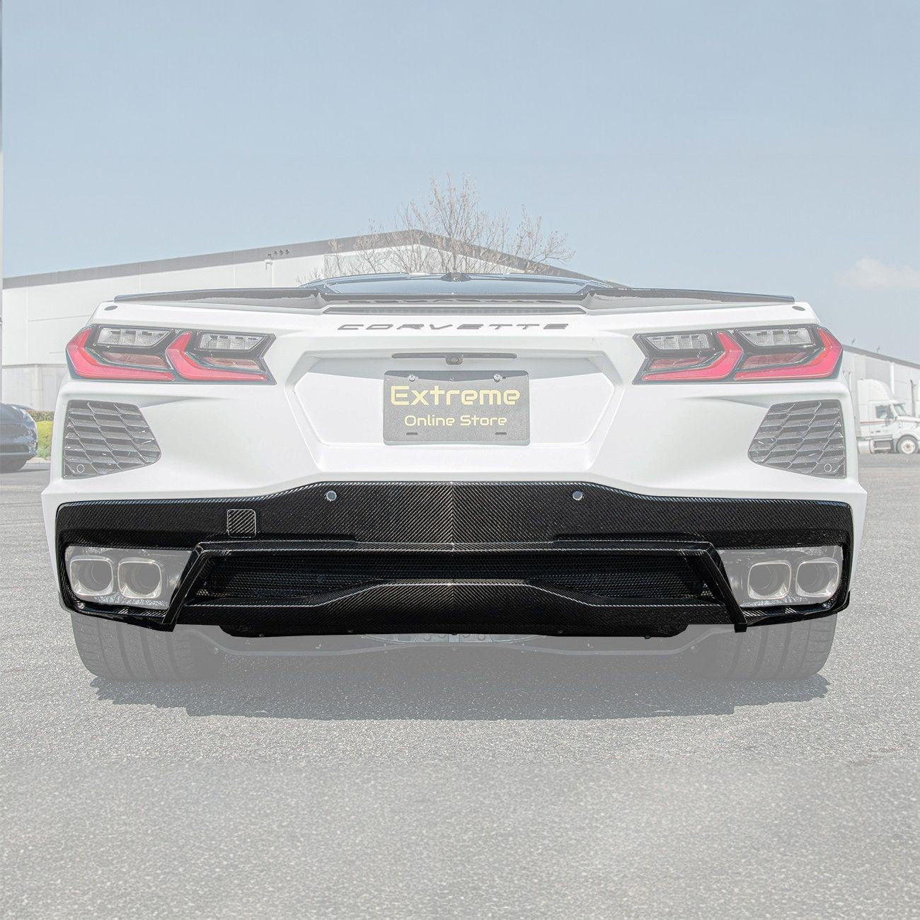 Corvette C8 Carbon Fiber Rear Bumper Lower Diffuser