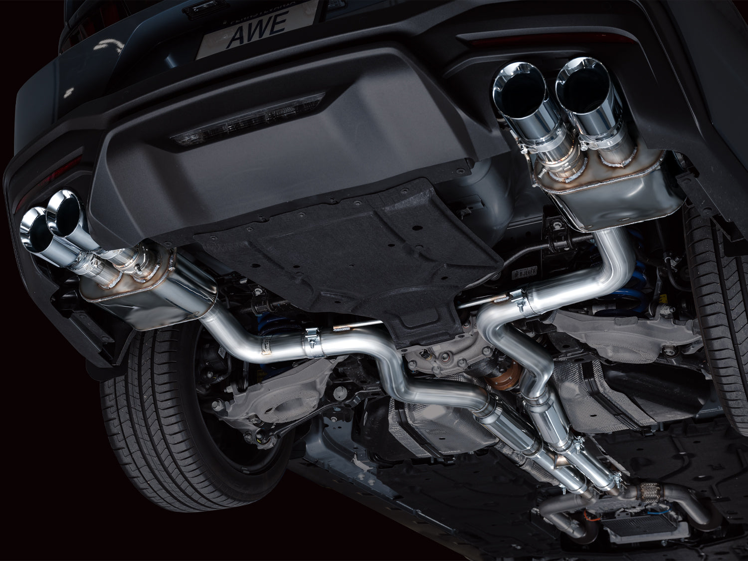 AWE SwitchPath™ Exhaust for S650 Ford Mustang GT Fastback - Quad Chrome Silver Tips