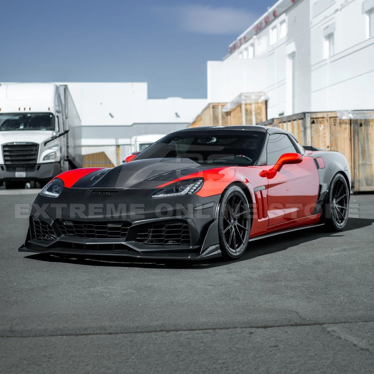 2005-13 Corvette C6 Z06 | C7 ZR1 Style Primed Front Bumper Replacement Cover