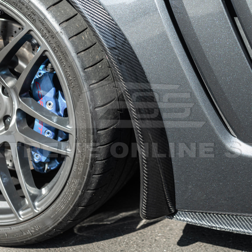 2005-13 Corvette C6 Z06 ZR1 Extended DRY CARBON FIBER Front Splash Guard Mud Flaps