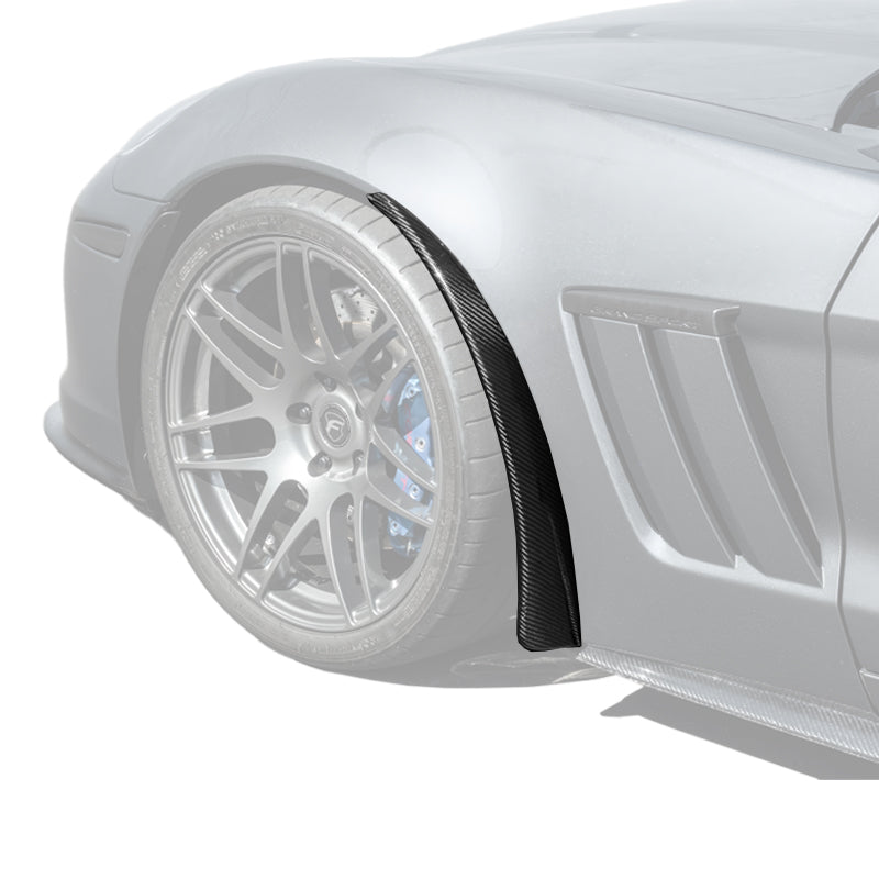 2005-13 Corvette C6 Z06 ZR1 Extended DRY CARBON FIBER Front Splash Guard Mud Flaps