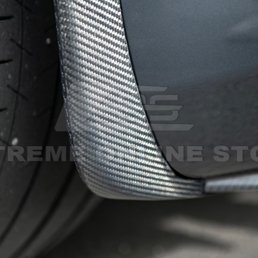 2005-13 Corvette C6 Z06 ZR1 Extended DRY CARBON FIBER Rear Splash Guard Mud Flaps