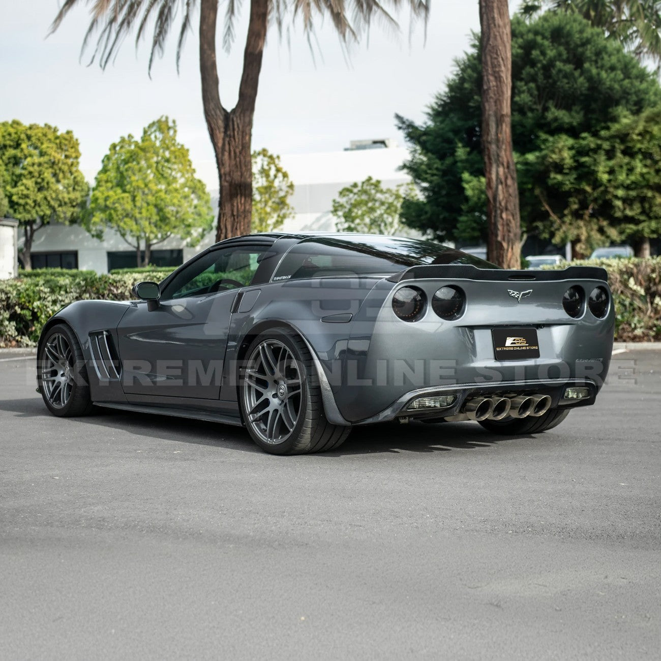 2005-13 Corvette C6 Z06 ZR1 Extended DRY CARBON FIBER Rear Splash Guard Mud Flaps