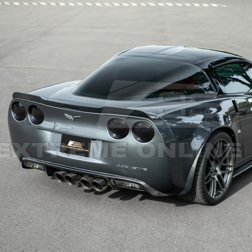 2005-13 Corvette C6 Z06 ZR1 Extended DRY CARBON FIBER Rear Splash Guard Mud Flaps