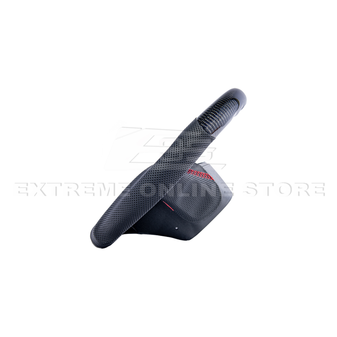 2012-13 Corvette C6 CARBON FIBER Perforated Leather Red Stripe Steering Wheel