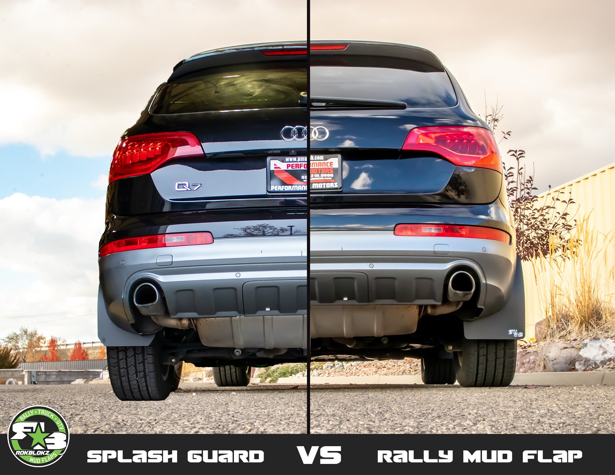 Audi Q7 SUV 2010-2015 Rally Mud Flaps