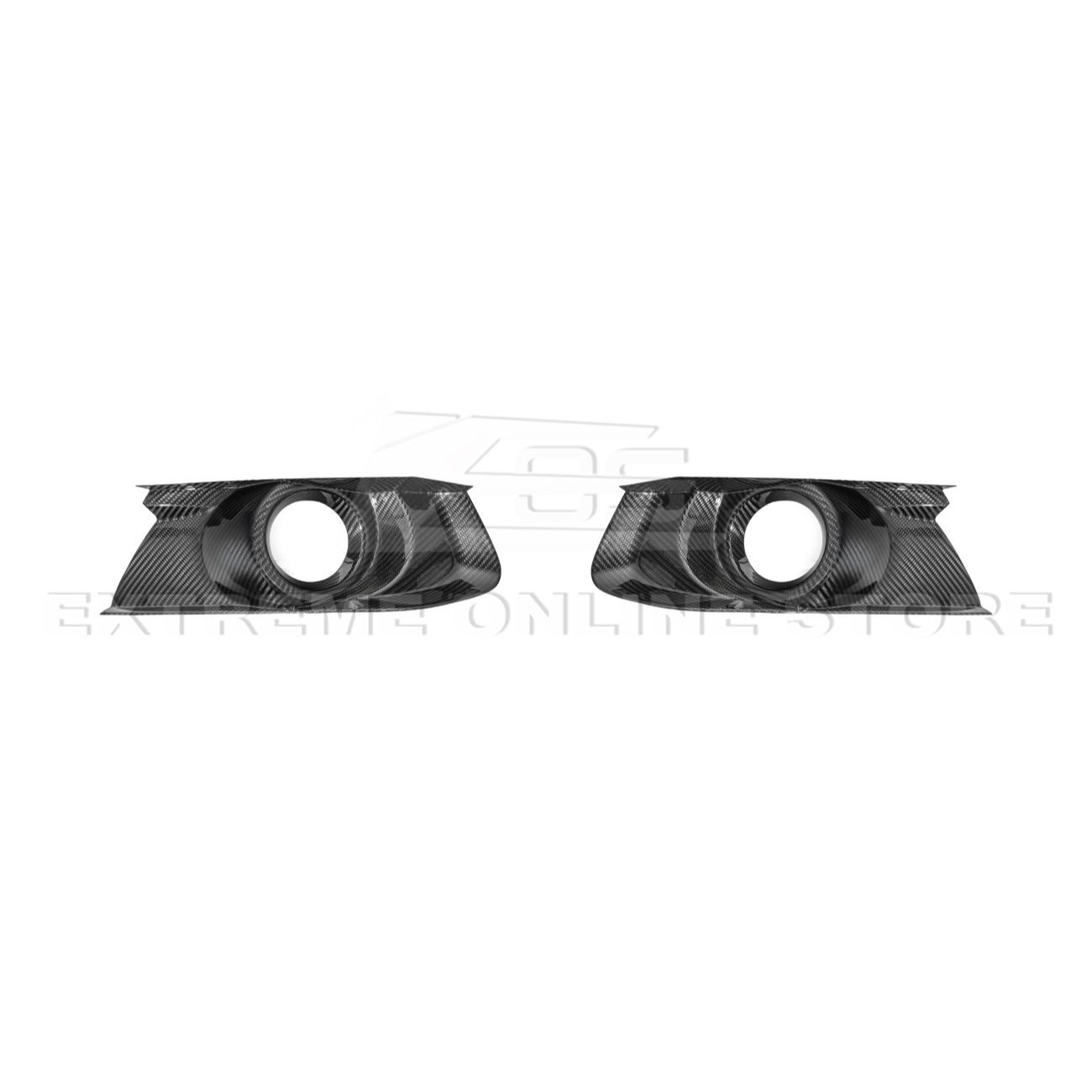 2015-17 Ford Mustang DRY CABON FIBER Front Bumper Fog Light Bezel Cover Pair
