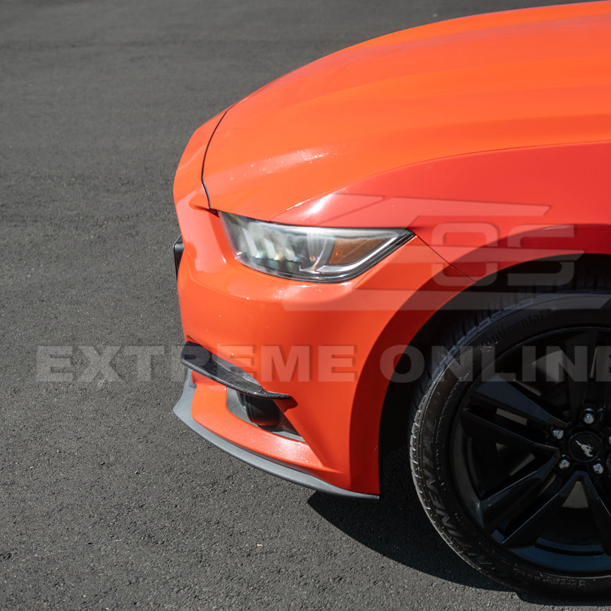 2015-17 Ford Mustang DRY CARBON FIBER Front Bumper Fog Light Eyebrow Trim Pair