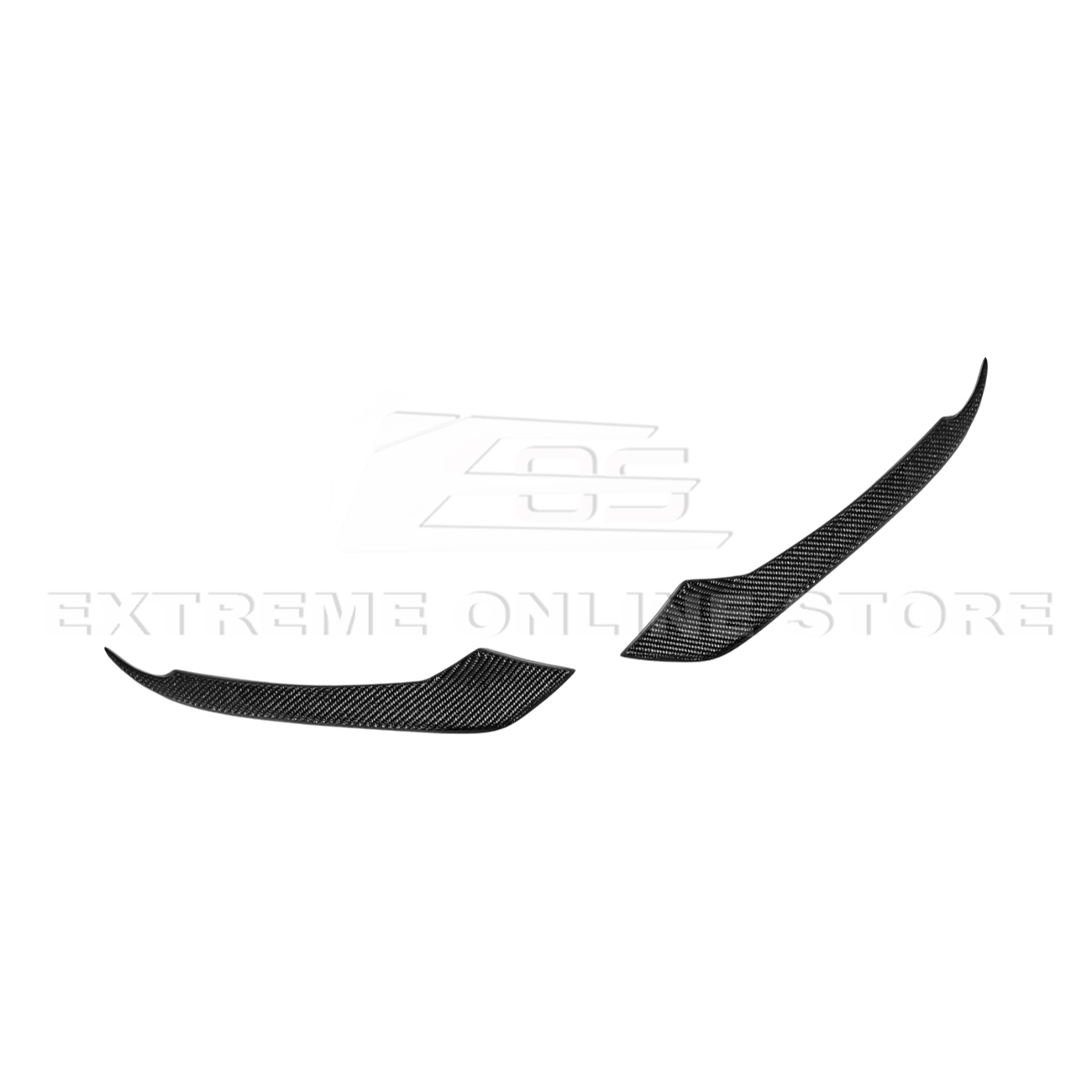 2015-17 Ford Mustang DRY CARBON FIBER Front Bumper Fog Light Eyebrow Trim Pair