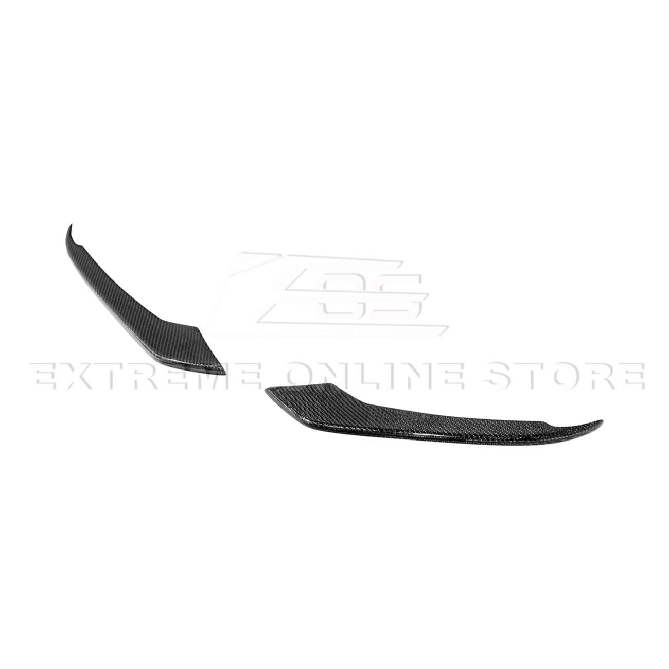 2015-17 Ford Mustang DRY CARBON FIBER Front Bumper Fog Light Eyebrow Trim Pair