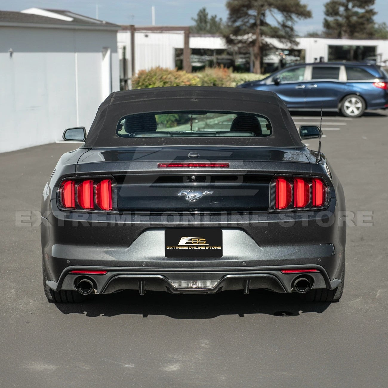 2015-17 Ford Mustang DRY CARBON FIBER Rear Tail Light Trim Bezel Cover Pair