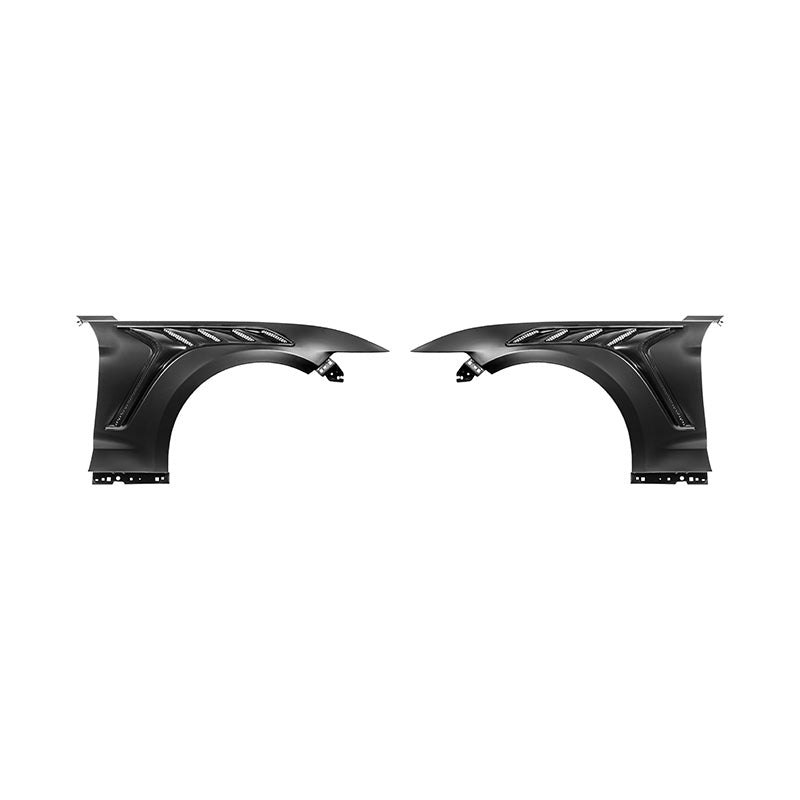 2015-17 Ford Mustang S550 | GTD Style Primed Black Front Side Vented Fenders
