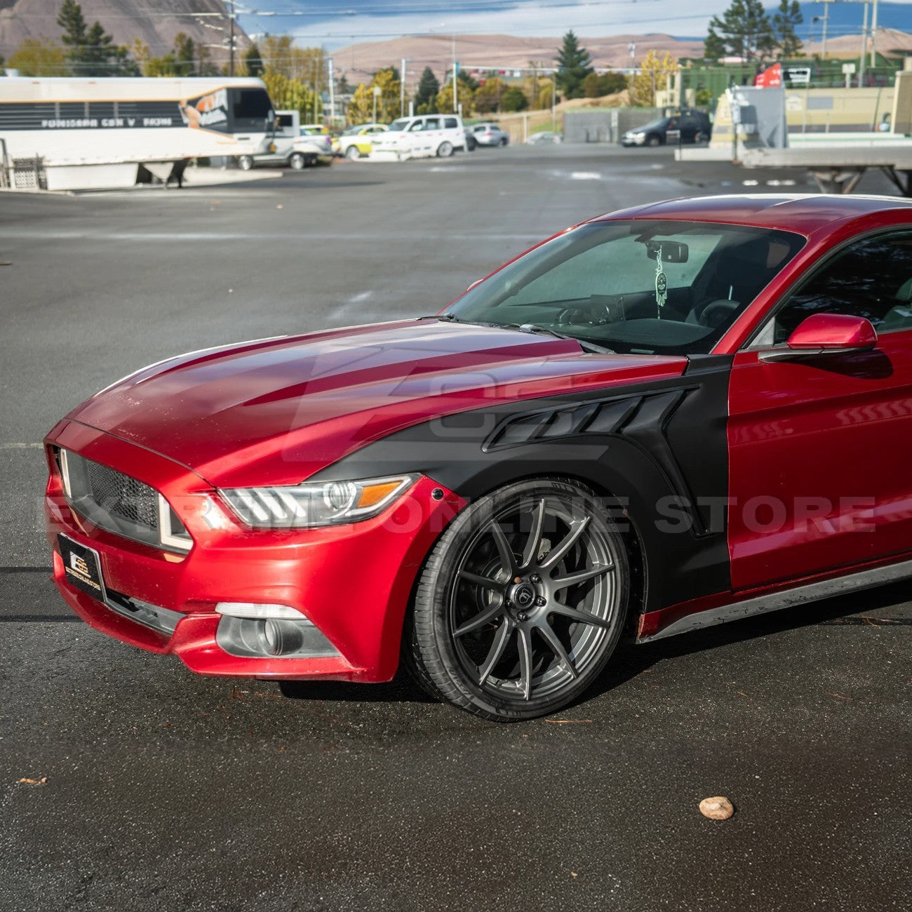 2015-17 Ford Mustang S550 | GTD Style Primed Black Front Side Vented Fenders