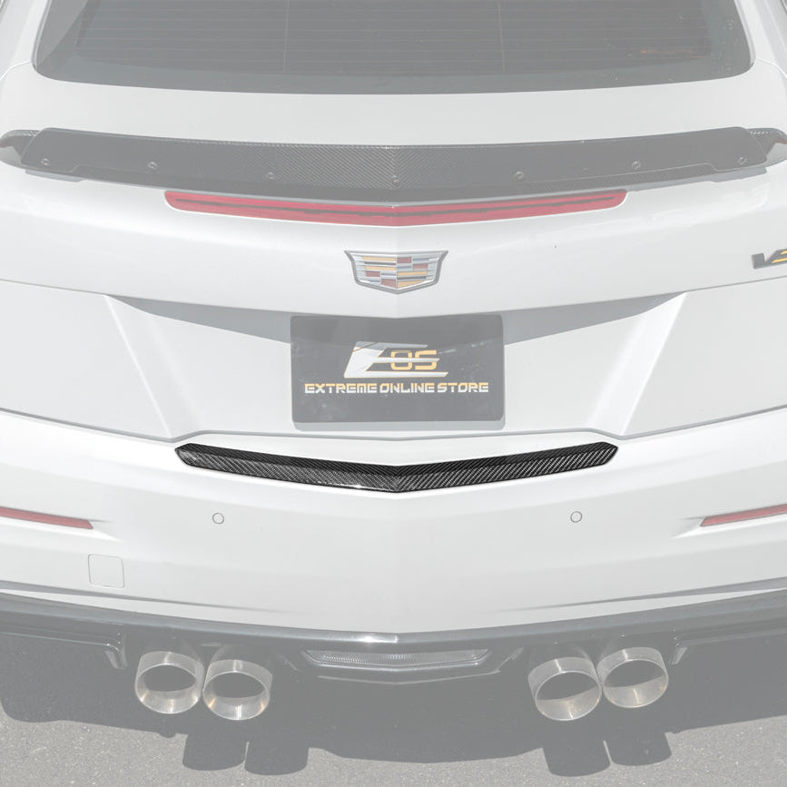 2015-19 Cadillac ATS ATS-V Coupe DRY CARBON FIBER Rear Trunk Applique Insert Trim
