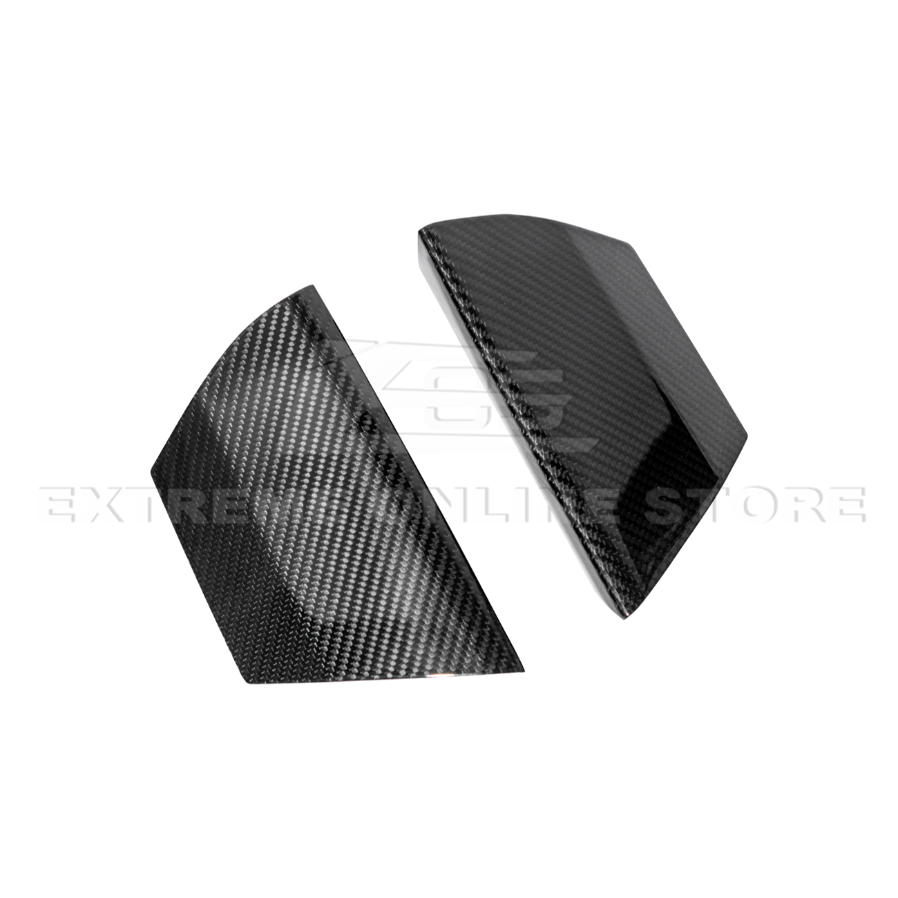 2015-20 Ford Mustang Shelby GT350 DRY Carbon Fiber Front Upper Grille Inserts Pair