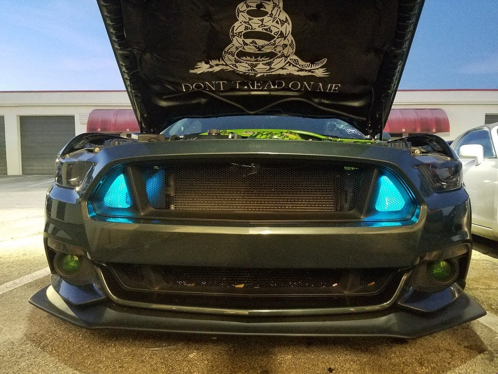 2015-2017 Ford Mustang Dual BIG MOUTH Ram Air Intake Snorkels - LED LIT Version-Ram Air Intake-Grocery Getter Performance