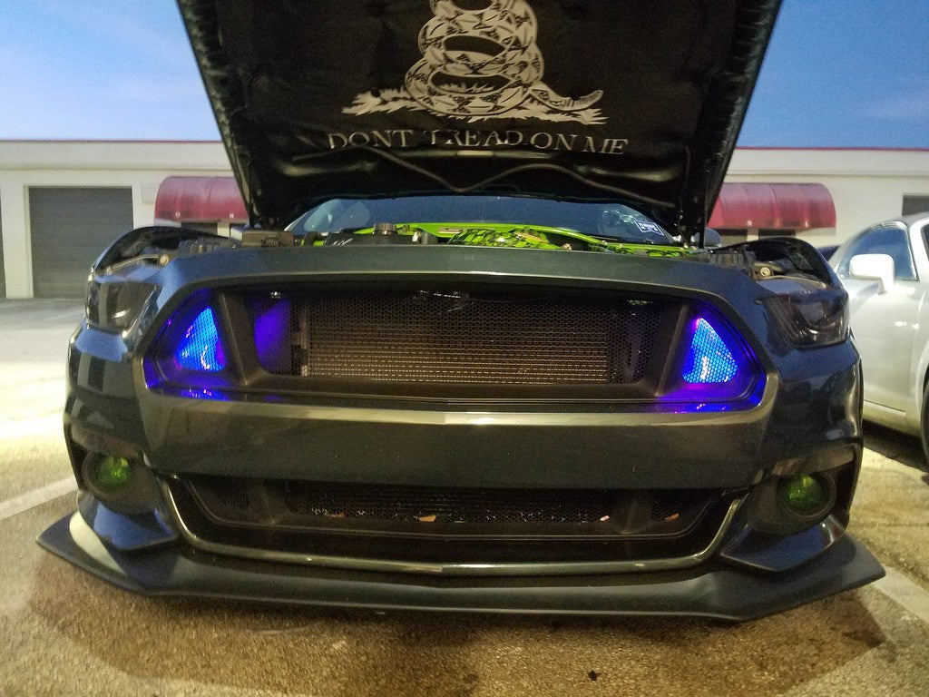 2015-2017 Ford Mustang Dual BIG MOUTH Ram Air Intake Snorkels - LED LIT Version-Ram Air Intake-Grocery Getter Performance