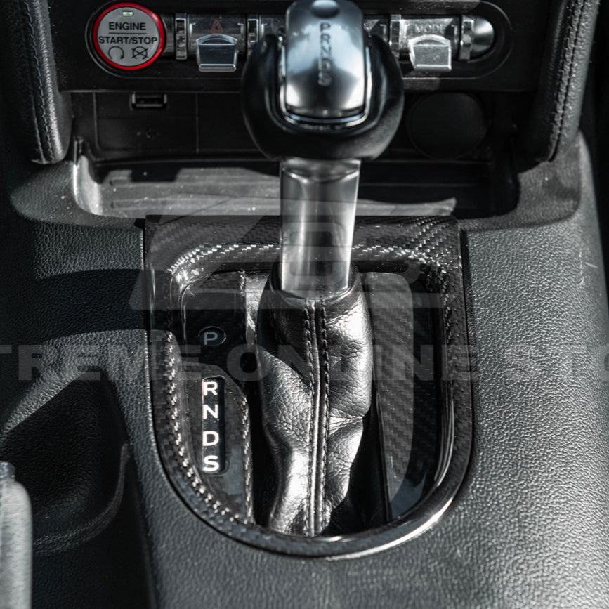 2015-23 Ford Mustang DRY CARBON FIBER Center Gear Shift Panel Trim Cover