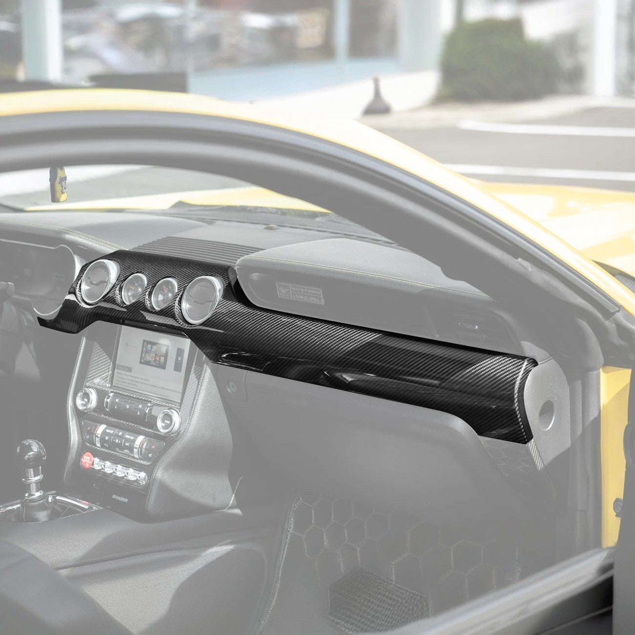 2015-23 Ford Mustang DRY CARBON FIBER Instrument Dashboard Panel Trim
